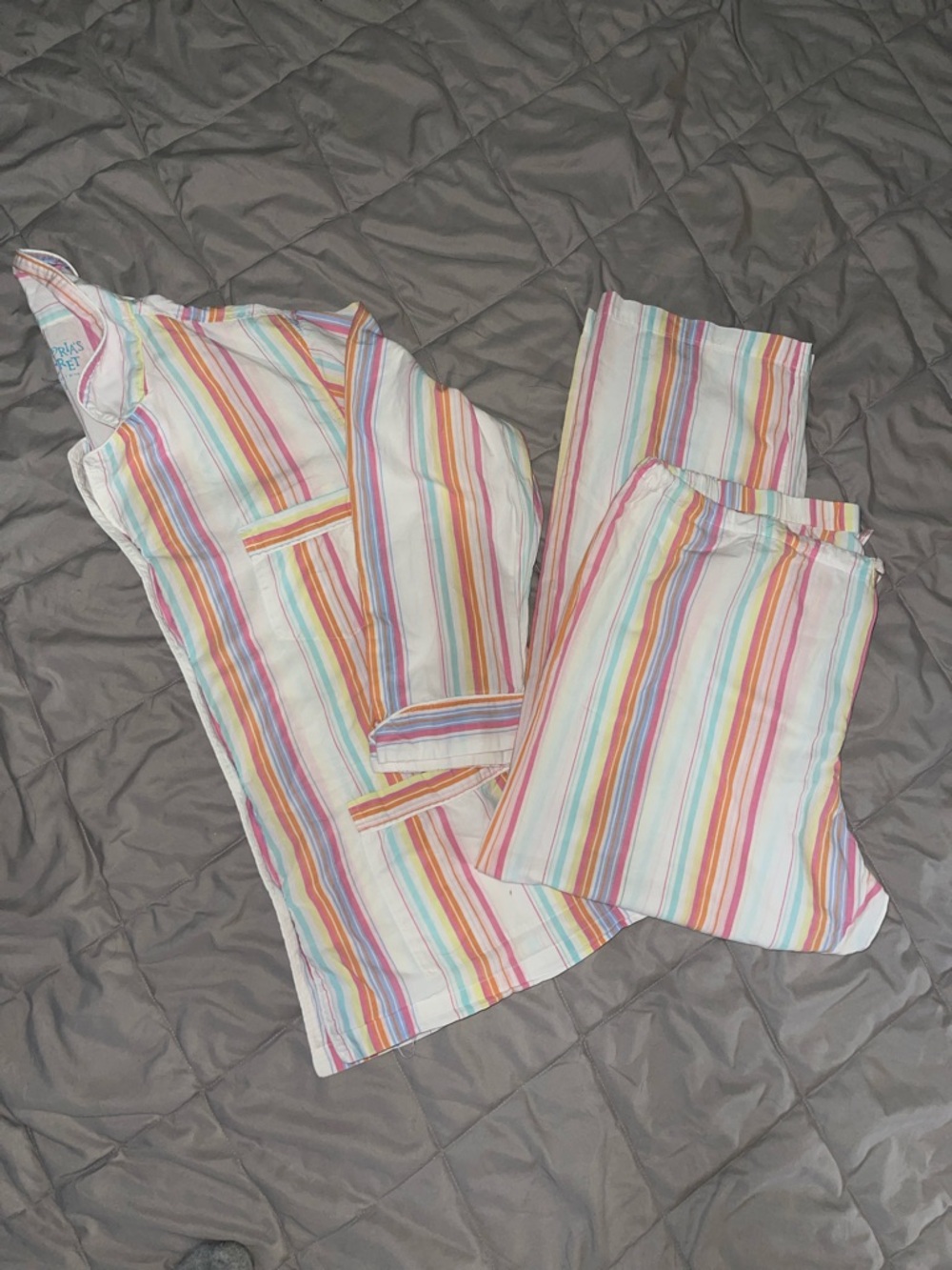 Victoria’s Secret Pajama Set L | Striped Button‑Up Top & Matching Pants